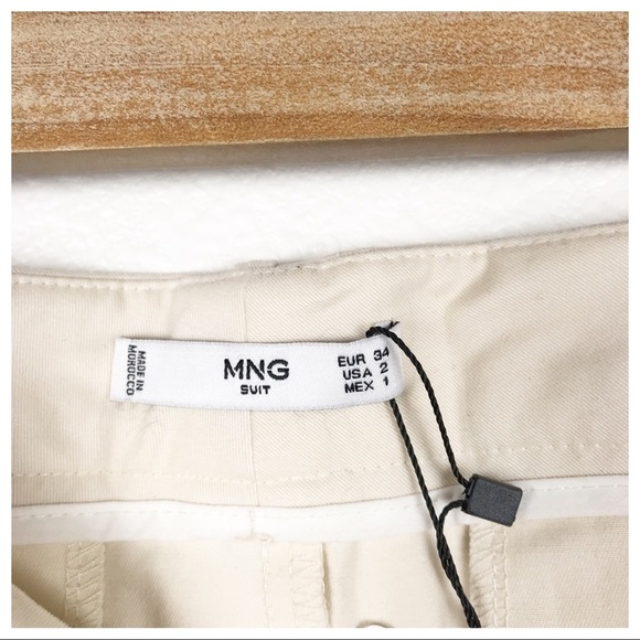 NWT MNG Split Hem Pants in Cream - Picture 8 of 12